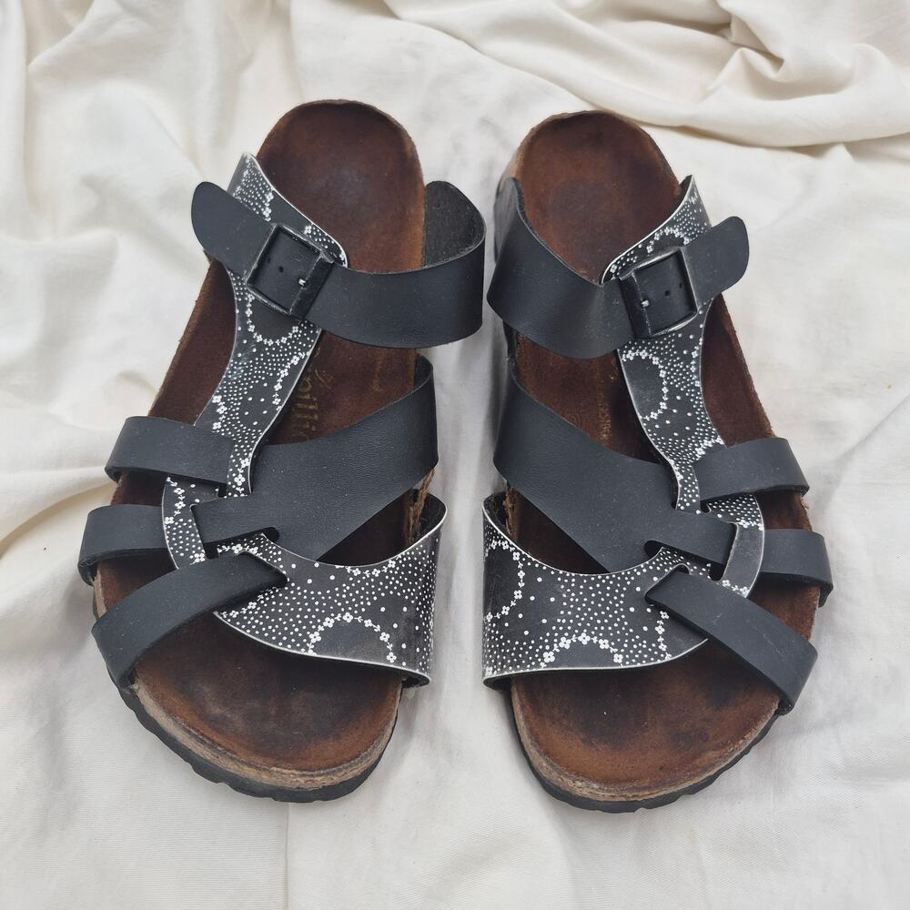 Birkenstock Pisa slide slip-on sandals black Pattern women EU 40 US 9-9.5 wide
